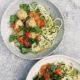 Chicken Miso Meatballs with Cherry Tomato Sauce and Zucchini Noodles